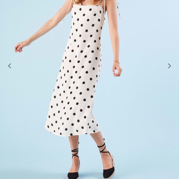 🐾Reformation🐾 White Black Polka Dot Finley Dress - Picture 5 of 8